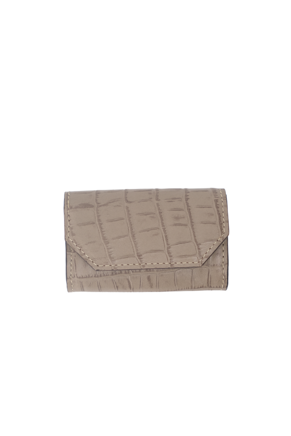 COIN WALLET - TAUPE CROC